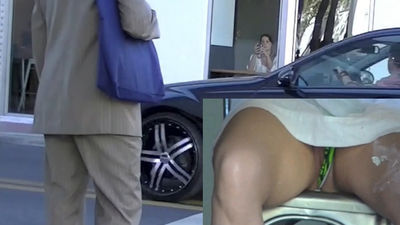 Exhibitionist Wife - Heather Flashing In Parking Lot & Starbucks Upskirt For The Public!